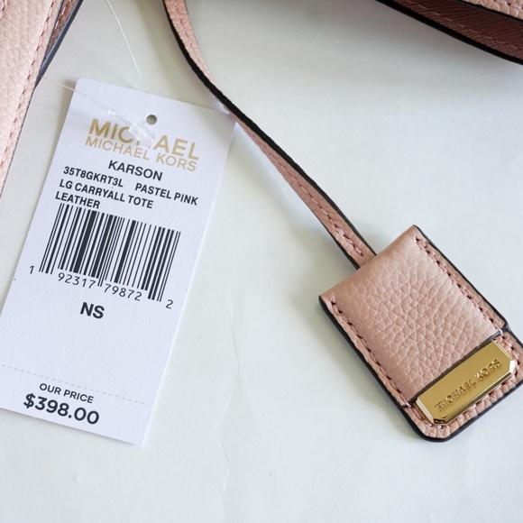 Michael Kors Karson LG Leather Tote Pastel Pink - Picture 7 of 8